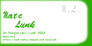 mate lunk business card